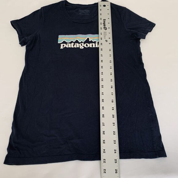 Patagonia T Shirt Youth XXL 16-18 Navy Blue Organic Cotton Short Sleeve Logo Tee - Picture 6 of 7